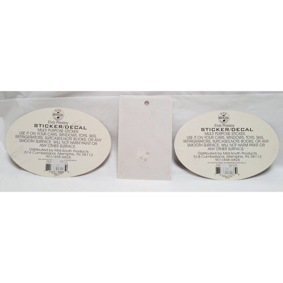 Lot of 3 Vintage Elvis Presley Oval Rectangular Stickers Decals NOS - Picture 3 of 3